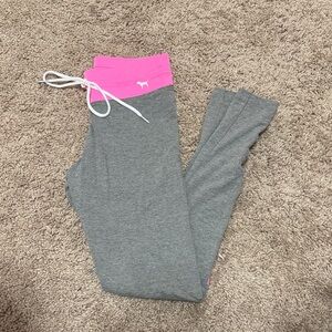 PINK Victoria's Secret Gray and Pink Joggers